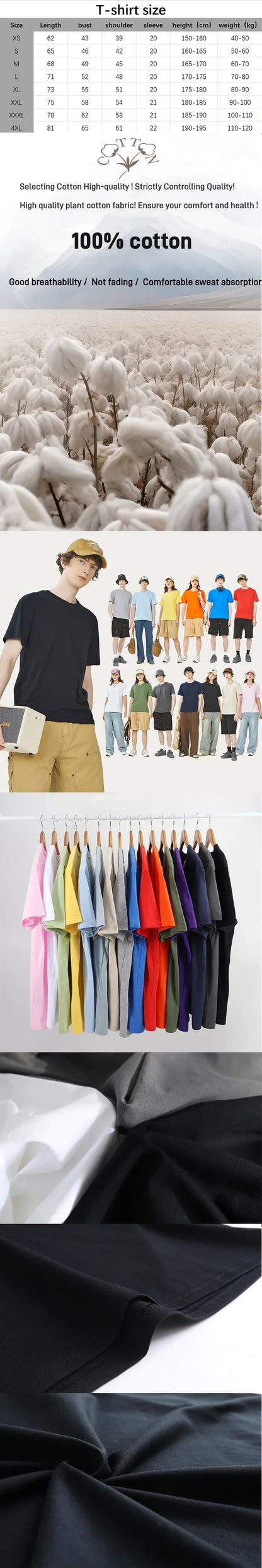 Glogang Men's Trendy Short-Sleeve T-Shirt Fashionable Street Style Harajuku Style Y2K Crew Neck Short-Sleeve Pure Cotton T-Shirt