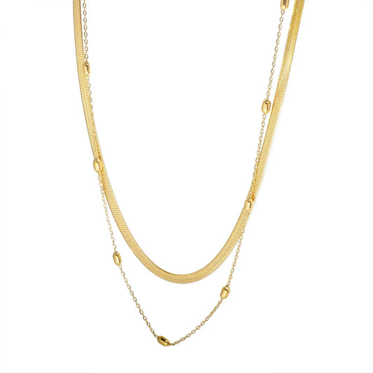 Stainless Steel Vintage Textured Delicate Necklace