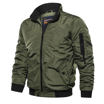 Men’s military bomber jacket, windproof autumn winter casual outdoor coat, plus size M–5XL