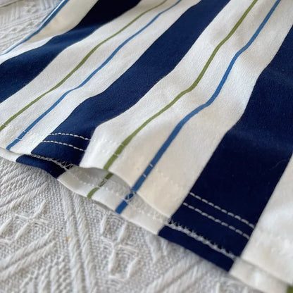 ‌New 2025 Boys Cotton Striped Shorts Set 2-Piece Summer Outfit Fashion Short Sleeve Casual Playwear Stylish Kids Clothing‌