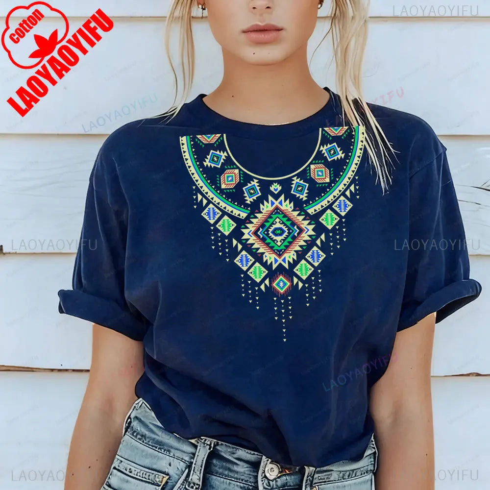 Shirt Ornament Print Shirt Ukraine Shirt Ukrainian T-shirt Gift for Women High Quality Cotton Tops Creativity Style