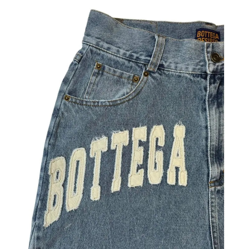Y2k Vintage Harajuku Denim Shorts Women Washed Letter Embroidery Tassels American Retro Jeans Man Baggy Hip Hop Jorts