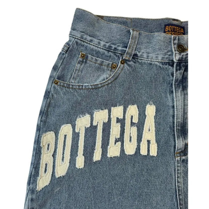 Y2k Vintage Harajuku Denim Shorts Women Washed Letter Embroidery Tassels American Retro Jeans Man Baggy Hip Hop Jorts