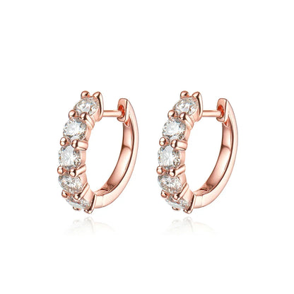 100% 925 Sterling Silver each 0.2ct 3.5mm Moissanite Hoop Earrings For Women Sparkling Wedding Party Fine Jewelry Gift