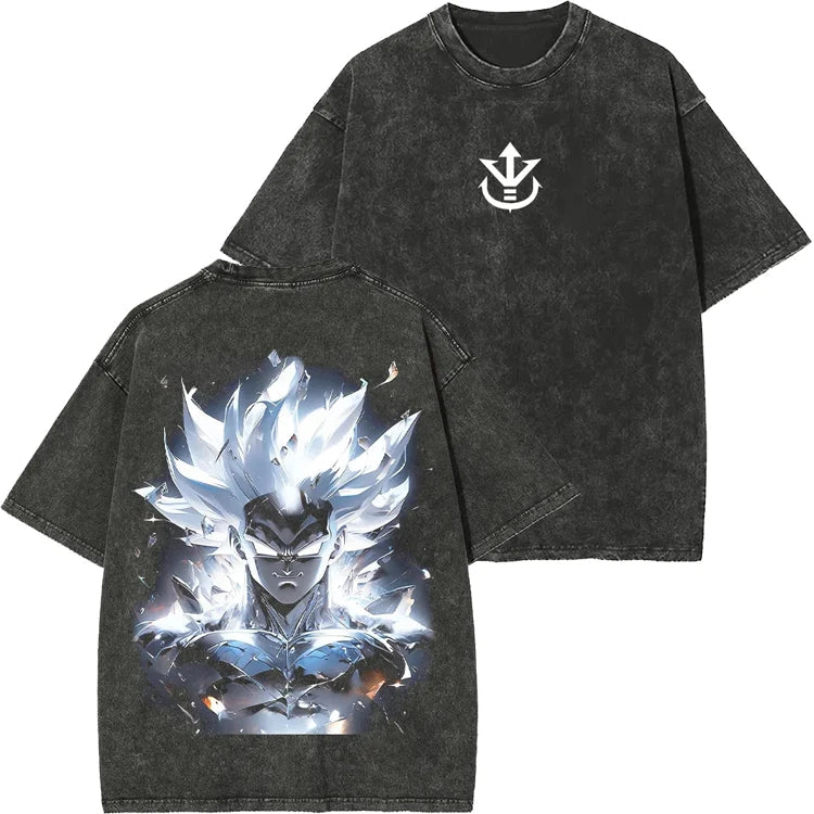 Retro Washed T-shirt Wukong Demon Man Buou Pure Cotton Cartoon Men's and Women's Animation Short-sleeved Clothing