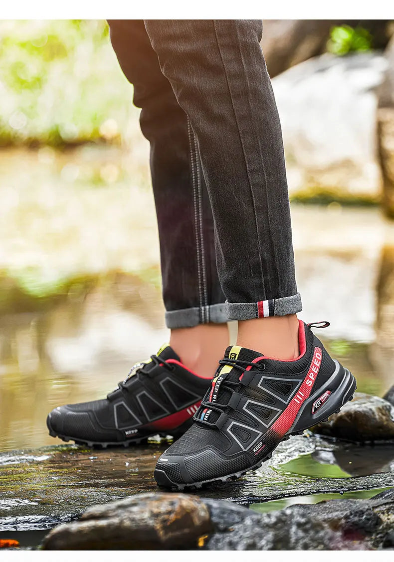 Men‘s Waterproof Hiking Shoes Outdoor Trainers Lace-up Climbing Shoes Women Trekking Sneakers Anti-slip Hunting Tactical Sneaker