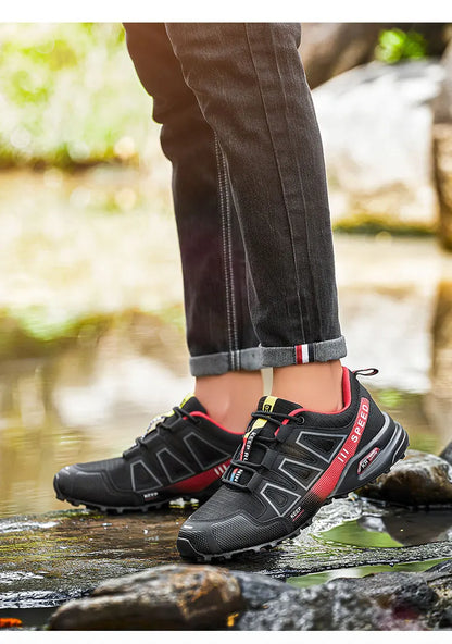 Men‘s Waterproof Hiking Shoes Outdoor Trainers Lace-up Climbing Shoes Women Trekking Sneakers Anti-slip Hunting Tactical Sneaker