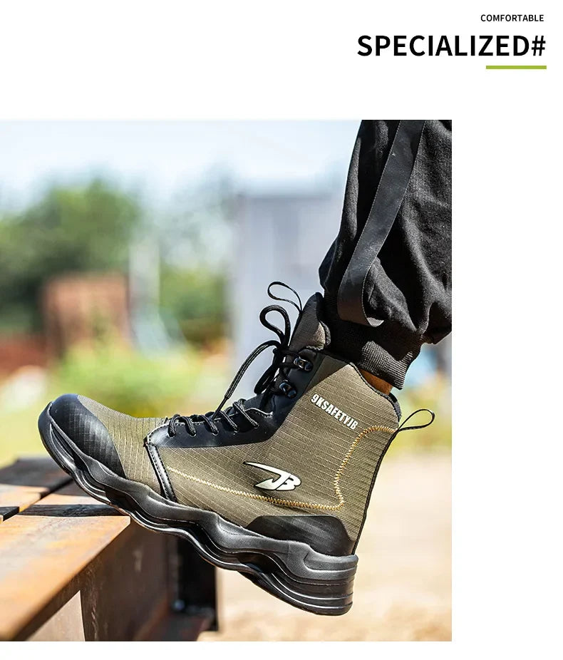 Safety Shoes Men Boots High Top Work Sneakers Steel Toe Cap Anti-smash Puncture-Proof work Boots Indestructible Shoes