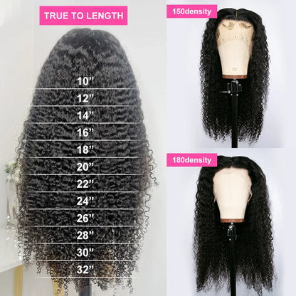34 36inch Hd 13x4 13x6 Curly Wigs Deep Wave Frontal Wig Brazilian Curly Human Hair Wig Loose Water Wave Wig For Women