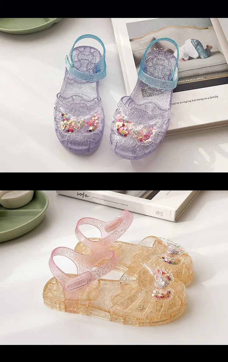2025 New Summer Children's Sandals Little Princess Shoes Girls Sandals Baby Jelly Shoes Girls Beach Shoes