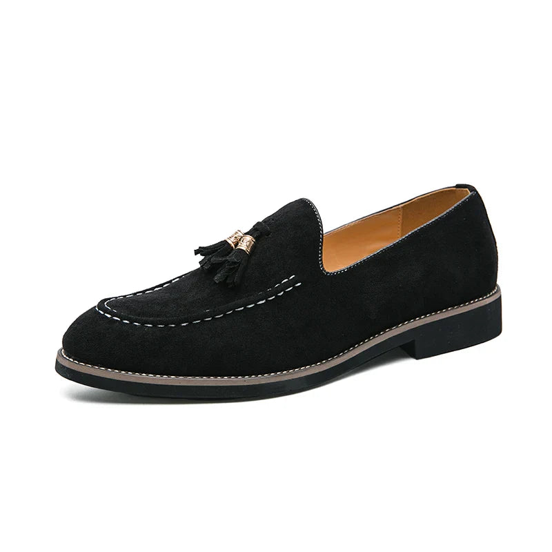Mocassins com Borla Versão Coreana Masculinos Tamanhos Grandes 37-47 Verdes Sapatos Masculinos de Couro Camurça da Moda Sapatos Sociais Sapatos Masculinos para Dirigir