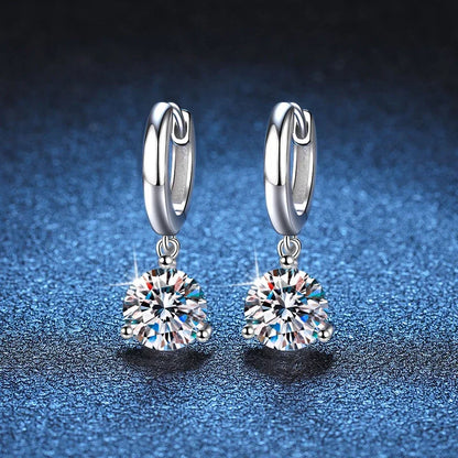 2ct Moissanite Earrings100% S925 Sterling Silver Orginal Drop Earring Wedding Bride Jewelry with Certificate for Women