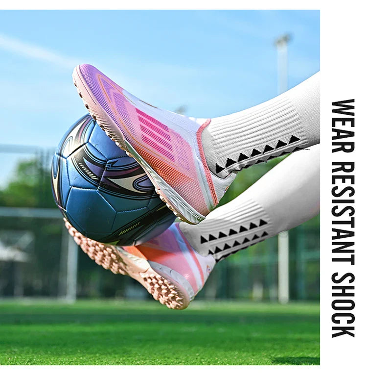 Without-Lace Mens Soccer Shoes f50 SLIP-ON Non-Slip Turf Soccer Cleats TF BOYS FG Training Football Boots Chuteira Campo 35-45