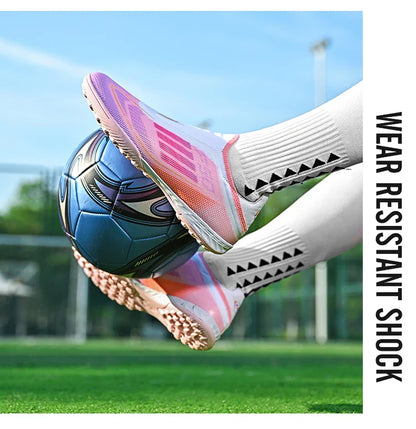 Without-Lace Mens Soccer Shoes f50 SLIP-ON Non-Slip Turf Soccer Cleats TF BOYS FG Training Football Boots Chuteira Campo 35-45