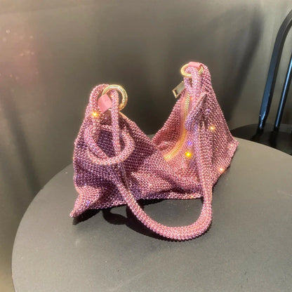 luxury Designer hobo shoulder bag handmade Shining Rhinestones Evening clutch Bag Purse Crystal Purses and handbag Hobo Bags