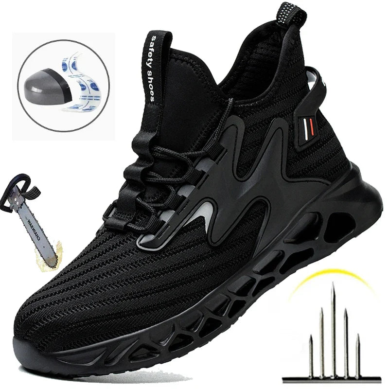 Breathable Men Work Shoes Steel Toe Safety Boots European Standard Anti-smash Anti-puncture Industrial Shoes Ladies Safety Shoes