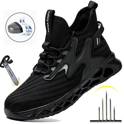 Breathable Men Work Shoes Steel Toe Safety Boots European Standard Anti-smash Anti-puncture Industrial Shoes Ladies Safety Shoes