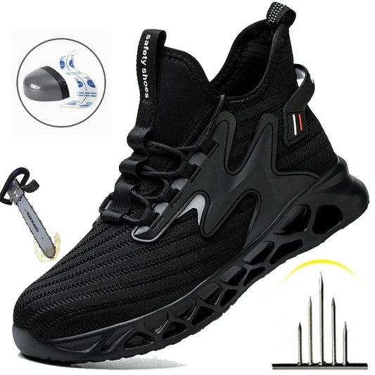 Breathable Men Work Shoes Steel Toe Safety Boots European Standard Anti-smash Anti-puncture Industrial Shoes Ladies Safety Shoes