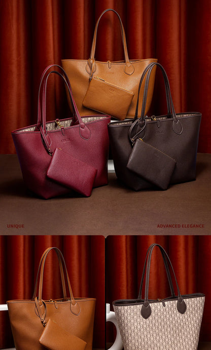 Women's Tote Bag 2025 Autumn New Coffee Color Handbag Double sided Mother Child Casual Shopping Bag