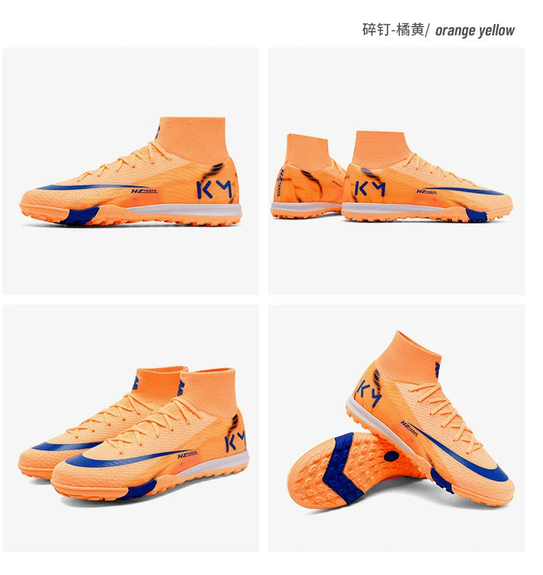 New Men Soccer Shoes Breathable Cleats Football Boots Training Boys Long Spikes Adult Outdoor Sport Non Slip Match Comfortable