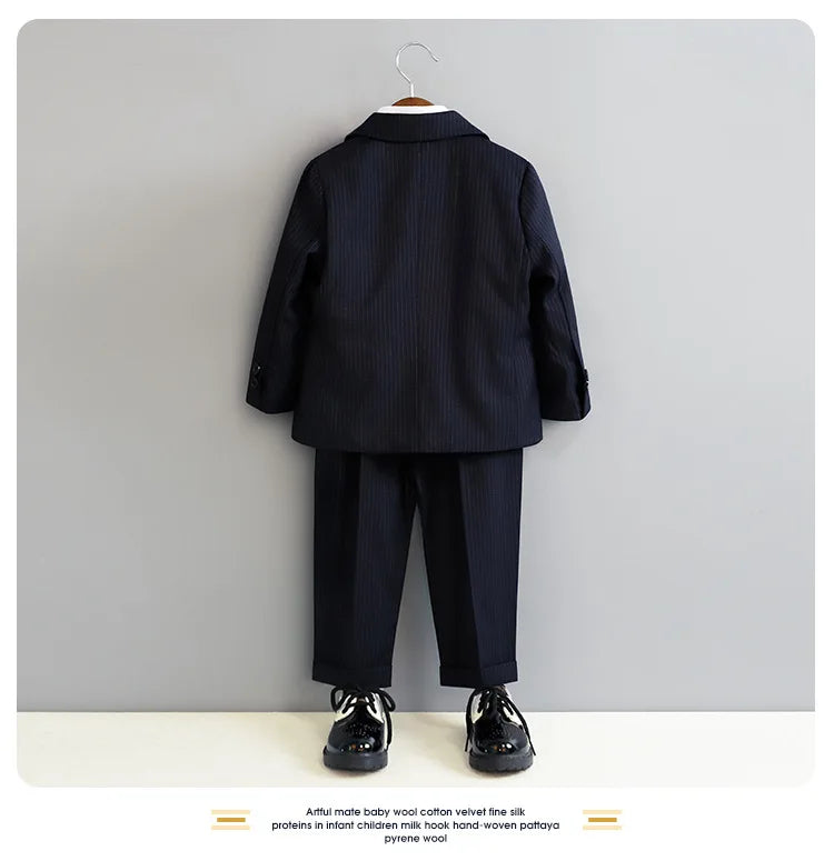 Children Black Piano Suit Kids Wedding Party Photograph Suit Flower Boys Tuxedo Dress Newborn Baby 1 Year Birthday Costume
