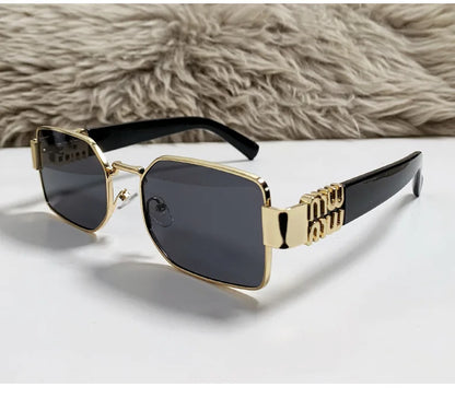 New Fashion Metal Box Women's Sunglasses High Quality High Sense Trend Street Sun Glasses Girls Sunshade Glasses UV400