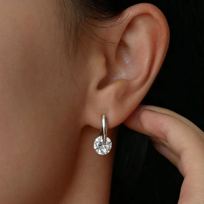 GRA Cerfied 2carat Moissanite Hoop Earrings for Women 925 Sterling Silver 8mm Sparkling Lab Diamond Huggies Earring Fine Jewelry