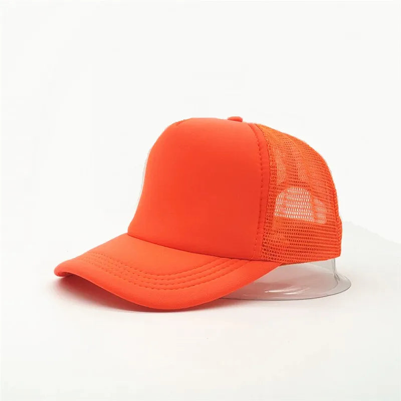 50 Color Unisex SummerTrucker Hat For Adult Net Baseball Cap Men Women Polyester Blank Mesh Adjustable Sun Hat Visor