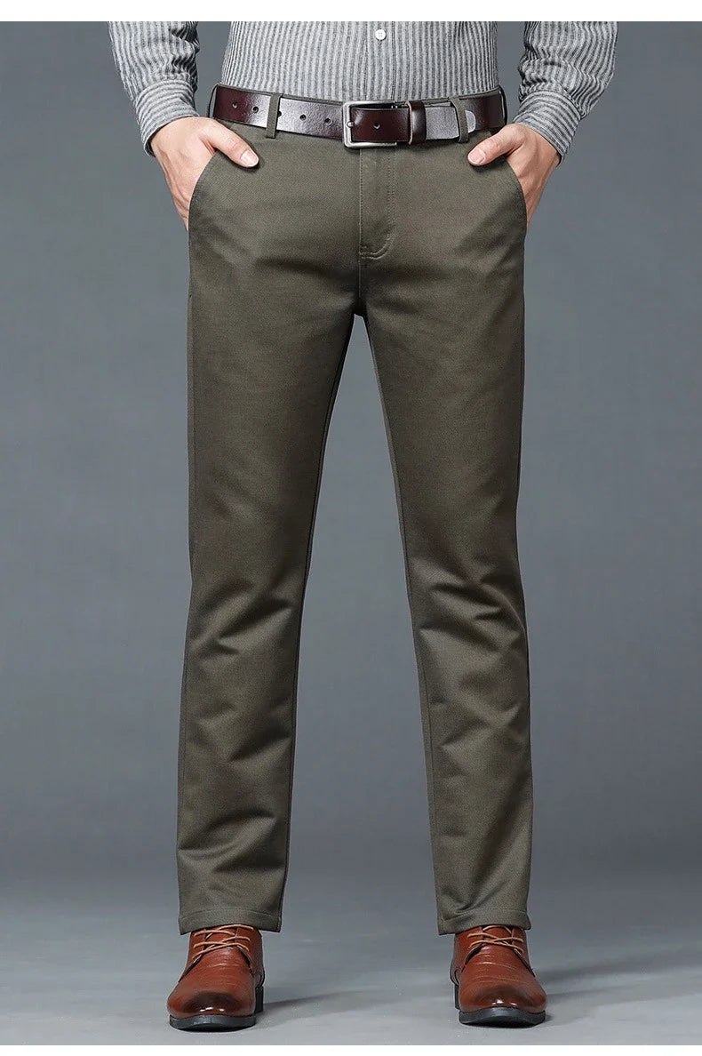 6 Colors Male Autumn Winter Casual Pants Chic Straight Formal Office Luxury Trousers Fashion Elastic Men Business Suit Pants