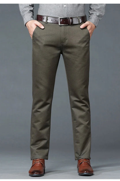 6 Colors Male Autumn Winter Casual Pants Chic Straight Formal Office Luxury Trousers Fashion Elastic Men Business Suit Pants