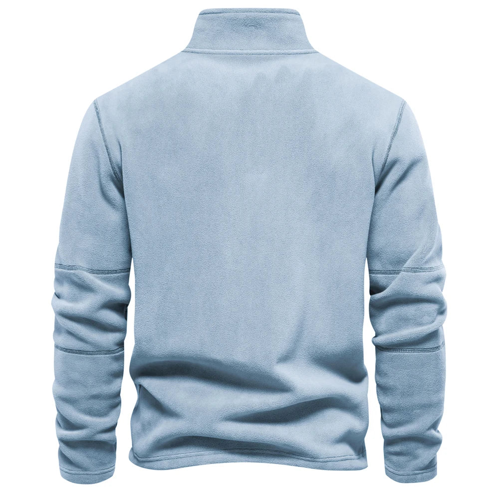 Thicken Warm Fleece Jacket for Men Zipper Neck Pullover Men's Sweatshirt Soft Shell Mens Jacket
