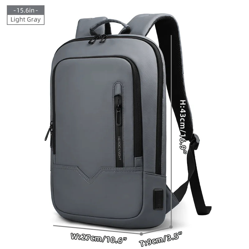 Thin Male Work Backpack Multifunctional Fashion 15.6 In Laptop Backpack Casual Waterproof Business Travel Daypack