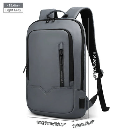 Thin Male Work Backpack Multifunctional Fashion 15.6 In Laptop Backpack Casual Waterproof Business Travel Daypack