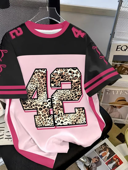 Summer Number Digital 3D Printed T-Shirt for Kids Sports Style Top Patchwork Short Sleeve Sports Football Jersey Y2k Loose Tops