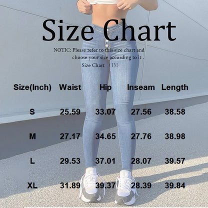 Casual High Street Sexy Slim Fit Small Feet Pencil Denim Trousers