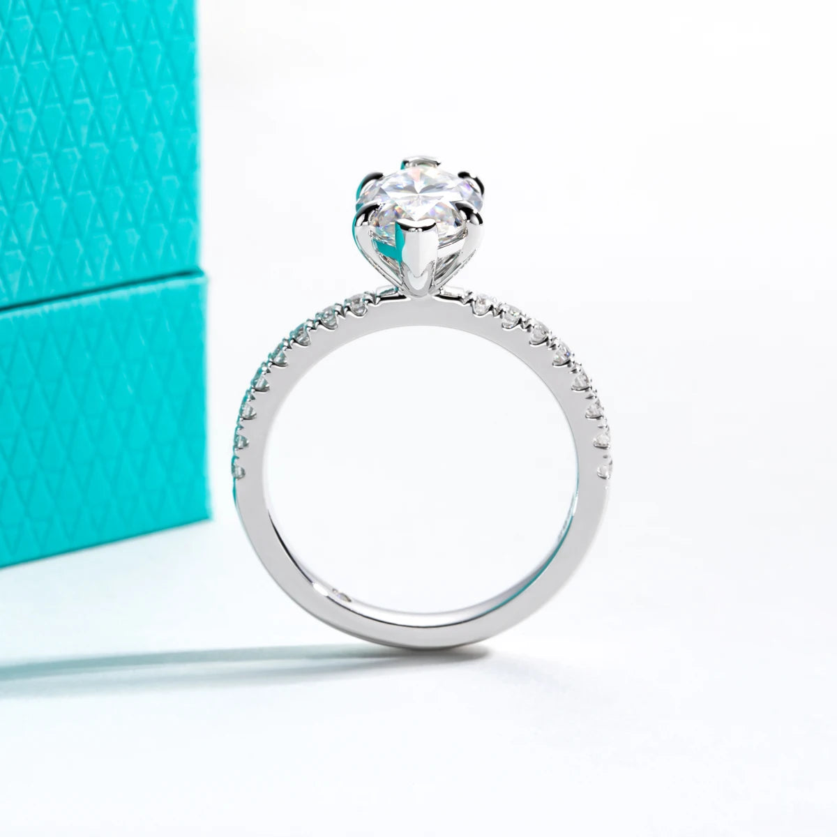 3ct D Color Marquise Cut Moissanite Ring 925 Sterling Silver Engagement Wedding Ring for Women Birthday Jewelry Gift