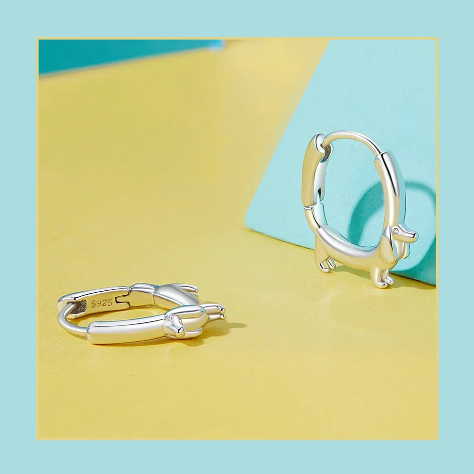 Snake Dog Cat Ear Buckles Women 925 Sterling Silver Dachshund Hoop Earrings Girl Party Birthday Gift Minimalism Jewelry