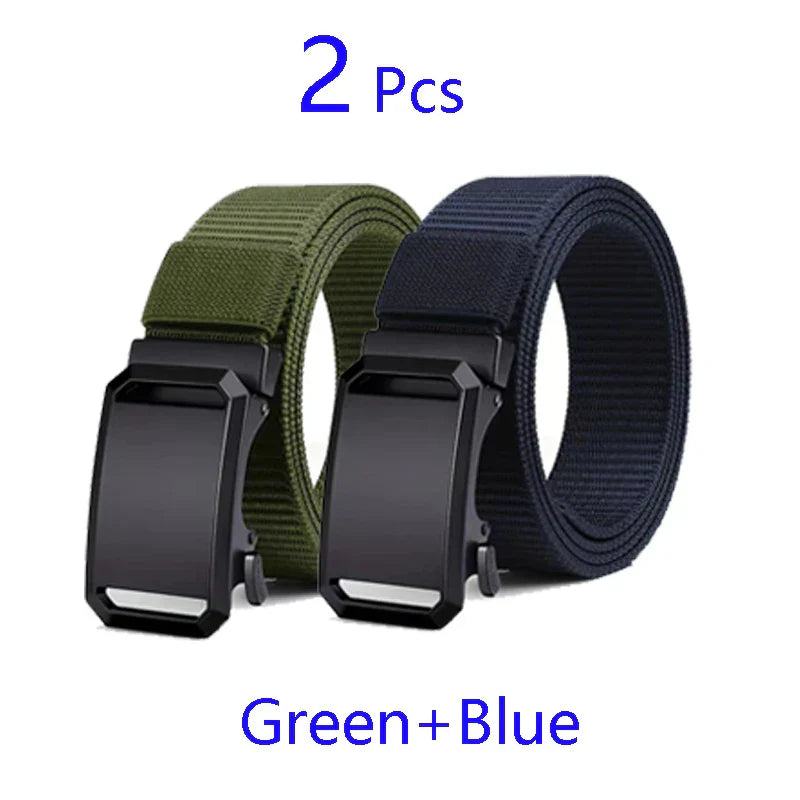 Newest Automatic Buckle Belt Canvas Tactical Waist Belt Durable Casual Outdoor Hunting Golf Adventure Training Pant Belt for Man