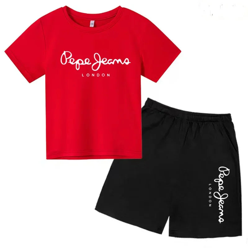 Kids Summer T-shirt Boys Girls Toddler Clothes Charming Letter Print 3-12Y Short Sleevd + Shorts Sports Brand Fashion Casual Set