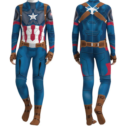 Adults Steve Captain Cosplay Costume America Superhero Jumpsuit Halloween Party Costume Jumpsuit Gifts