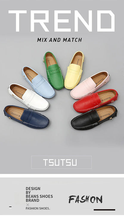 2025 New Handmade Beanie Shoes Men's Soft Sole Lazy Korean Style Trbottomy Easiest for Match Casual Slip-On Driving