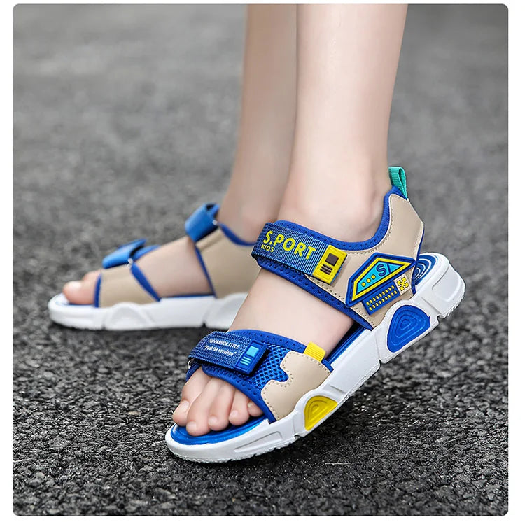 Children's sandals cartoon soft-soled non-slip boys' sandals in summer hook and loop fashion girls' sandals 4-10 years old 38