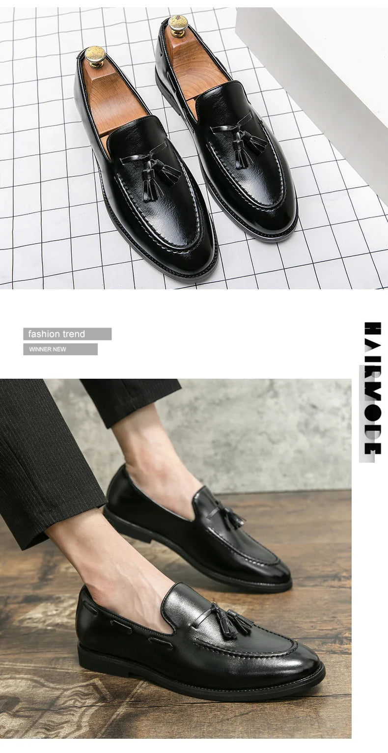 Classic Men Casual Loafers Driving Shoes Moccasin 2025 Fashion Male Comfortable Summer Leather Shoes Men Lazy Tassel Dress Shoes