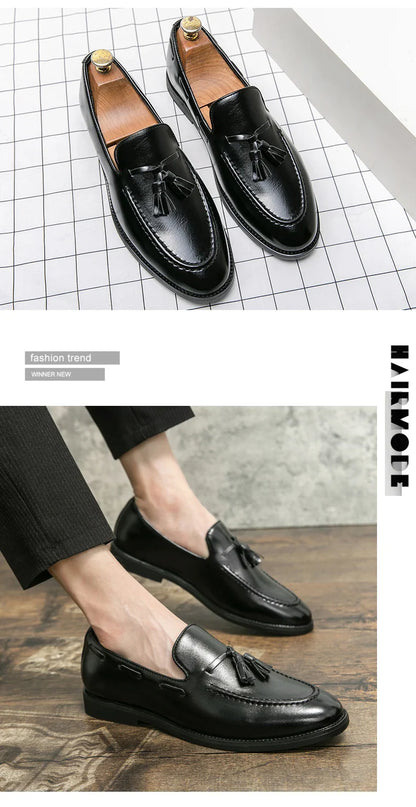Classic Men Casual Loafers Driving Shoes Moccasin 2025 Fashion Male Comfortable Summer Leather Shoes Men Lazy Tassel Dress Shoes