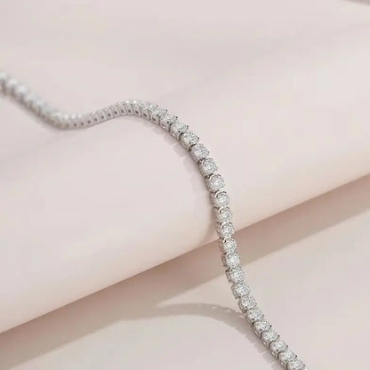 925 Sterling Silver 4.4 Carat Moissanite Adjustable Tennis Bracelet Fashion Temperament Design Light Luxury Ladies