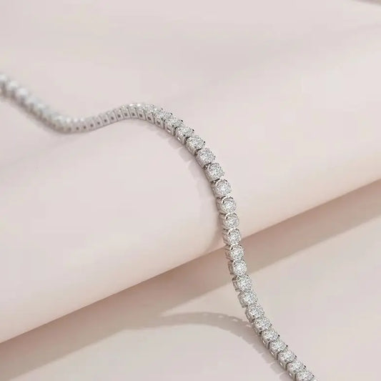 925 Sterling Silver 4.4 Carat Moissanite Adjustable Tennis Bracelet Fashion Temperament Design Light Luxury Ladies