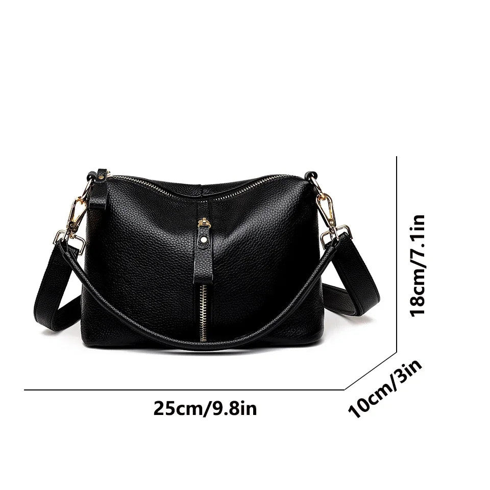 High Quality Genuine Leather Women Tote Bag Luxury Soft Cowhide Ladies Shoulder Crossbody Bags 2024 Fashion Female Messenger Sac