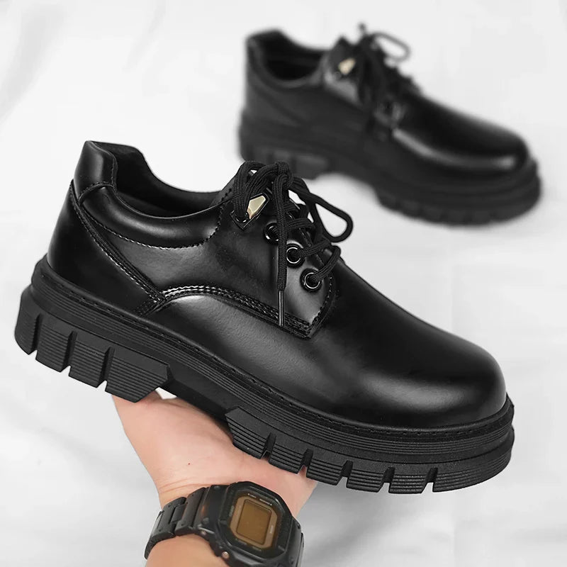 Men's leather shoes with soft soles fashion men's shoes comfortable business casual height increasing formal leather shoes men
