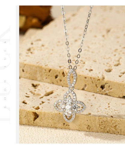925 Sterling Silver Luxury Flowers Pendant Necklace Classic Daily Wear Jewelry Sets For Women Fine Bracelet