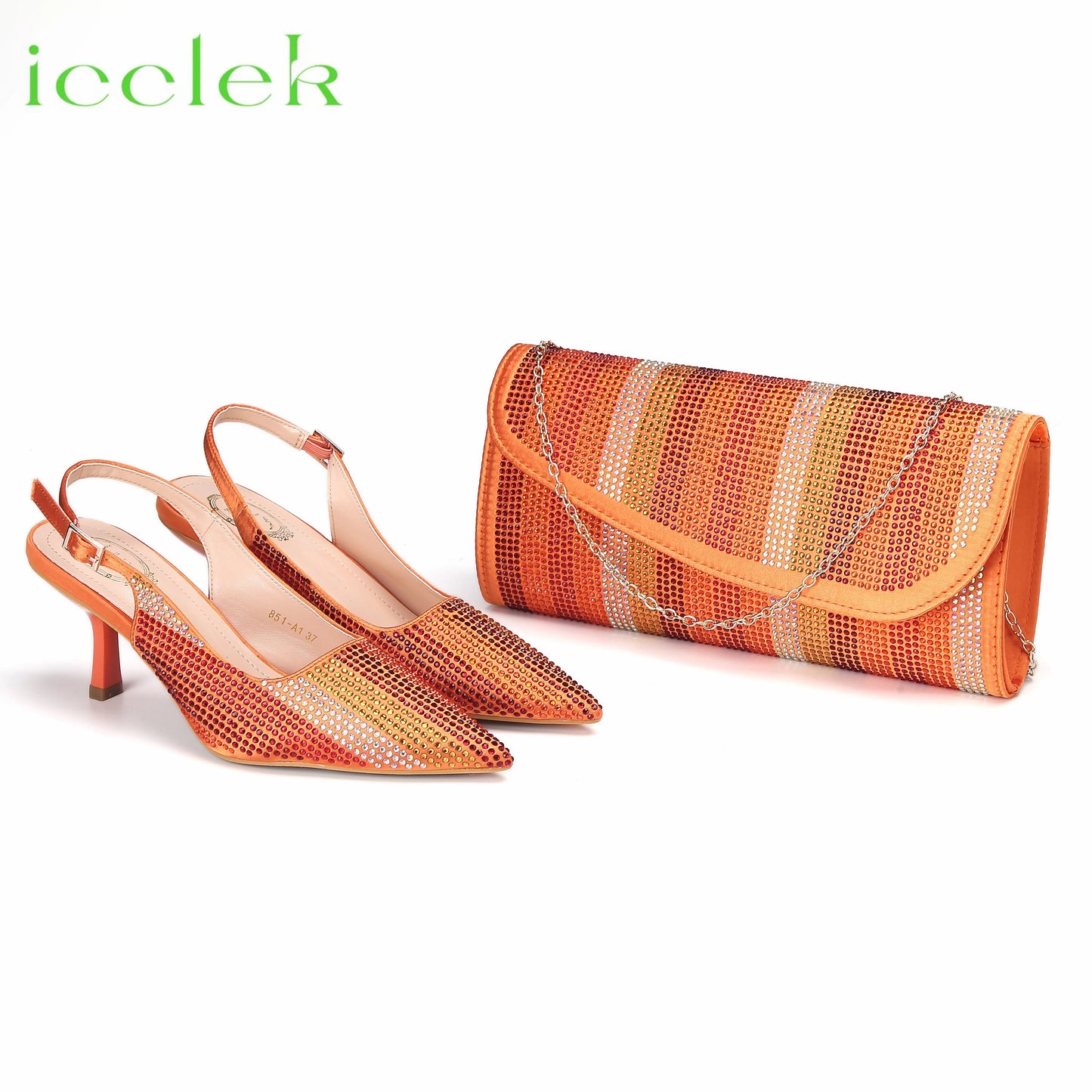 Italian Design African Women's High Heels Pointed Toe Sandals Party Wedding Party Magenta Color Shoes and Bags Set